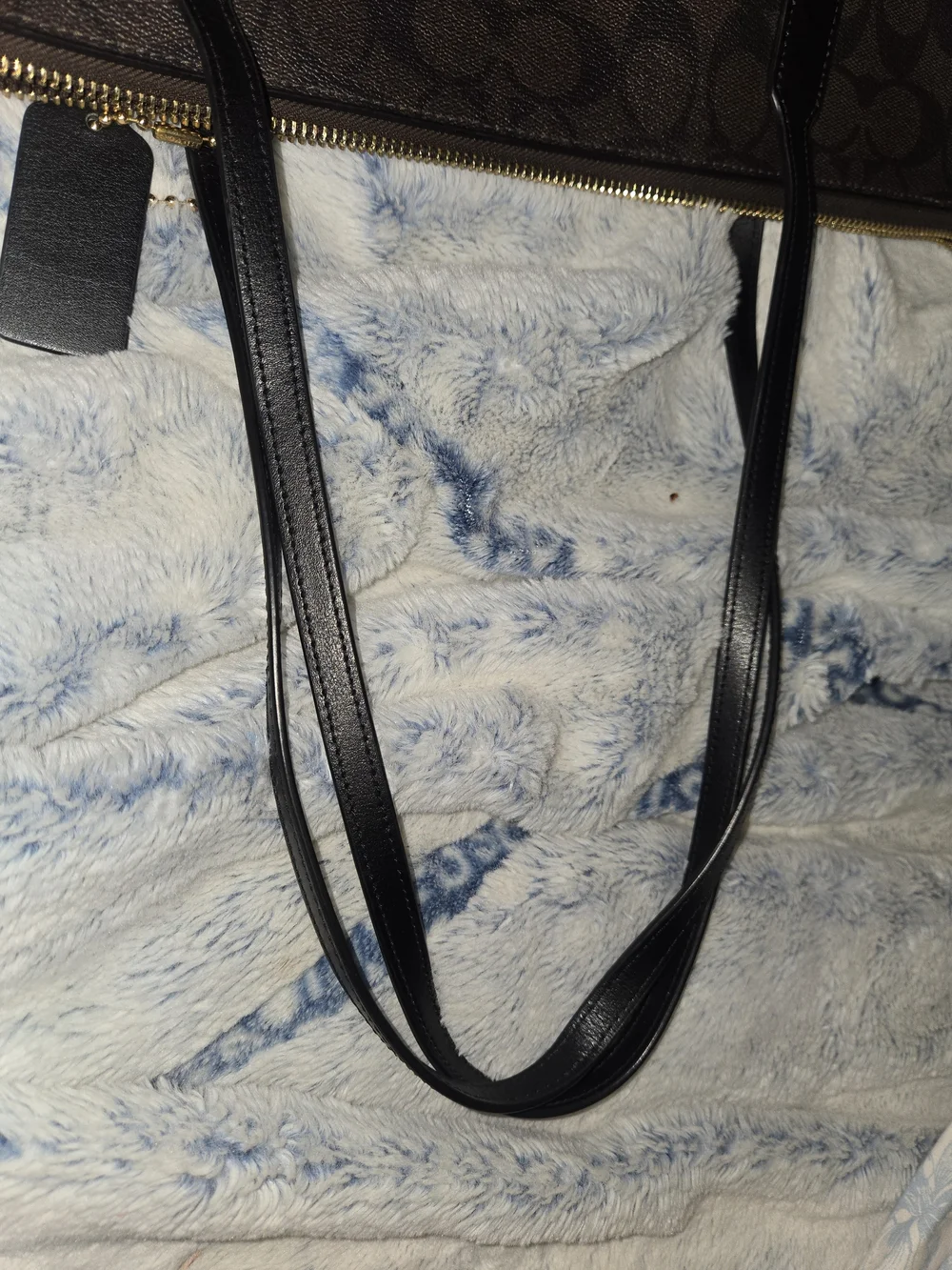 Coach Signature Brown Tote Bag with Black Straps - Picture 10 of 14